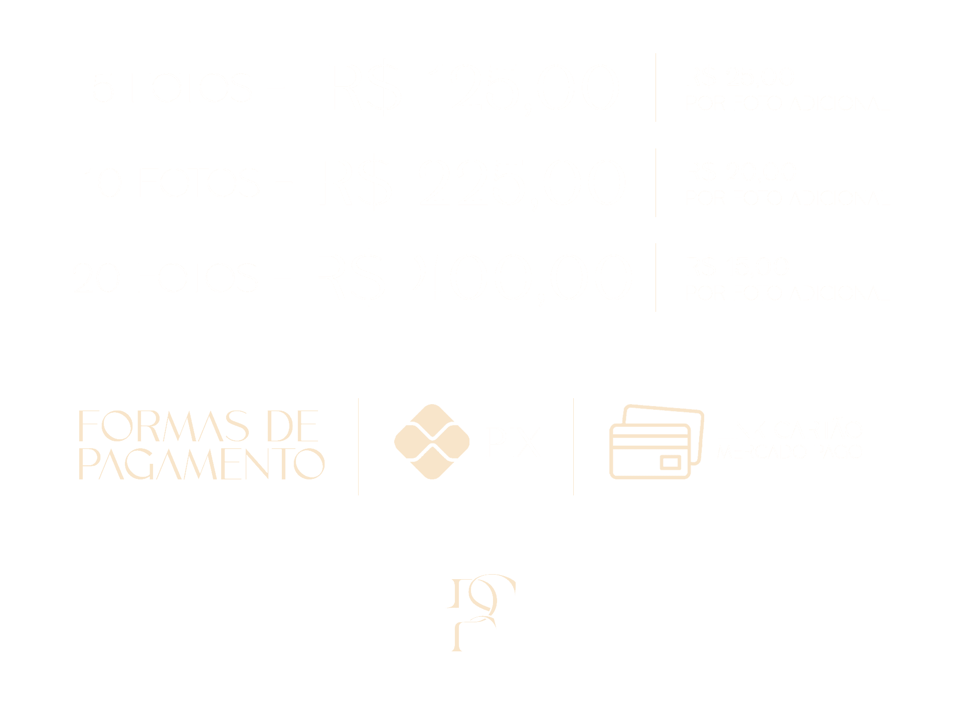 Tabela de Valores e Pacotes